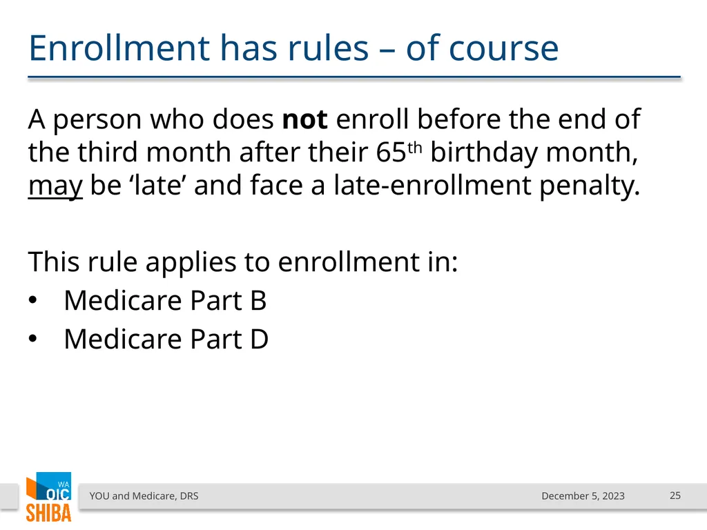 You & Medicare December 2023 SHIBA Program Manager - slide 25 of 68
