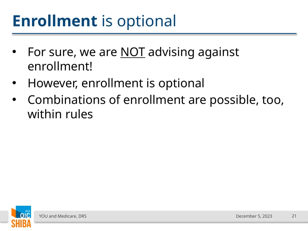 You & Medicare December 2023 SHIBA Program Manager - slide 21 of 68
