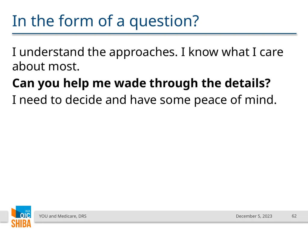 You & Medicare December 2023 SHIBA Program Manager - slide 62 of 68