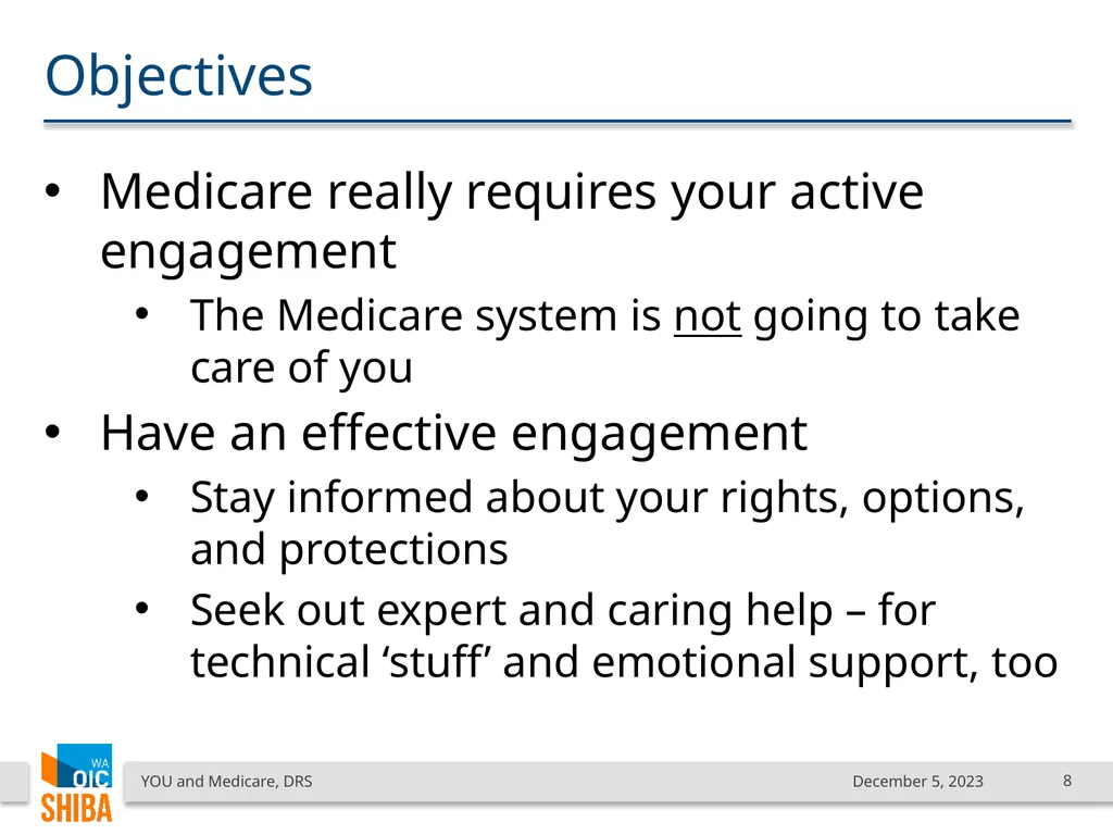 You & Medicare December 2023 SHIBA Program Manager - slide 8 of 68
