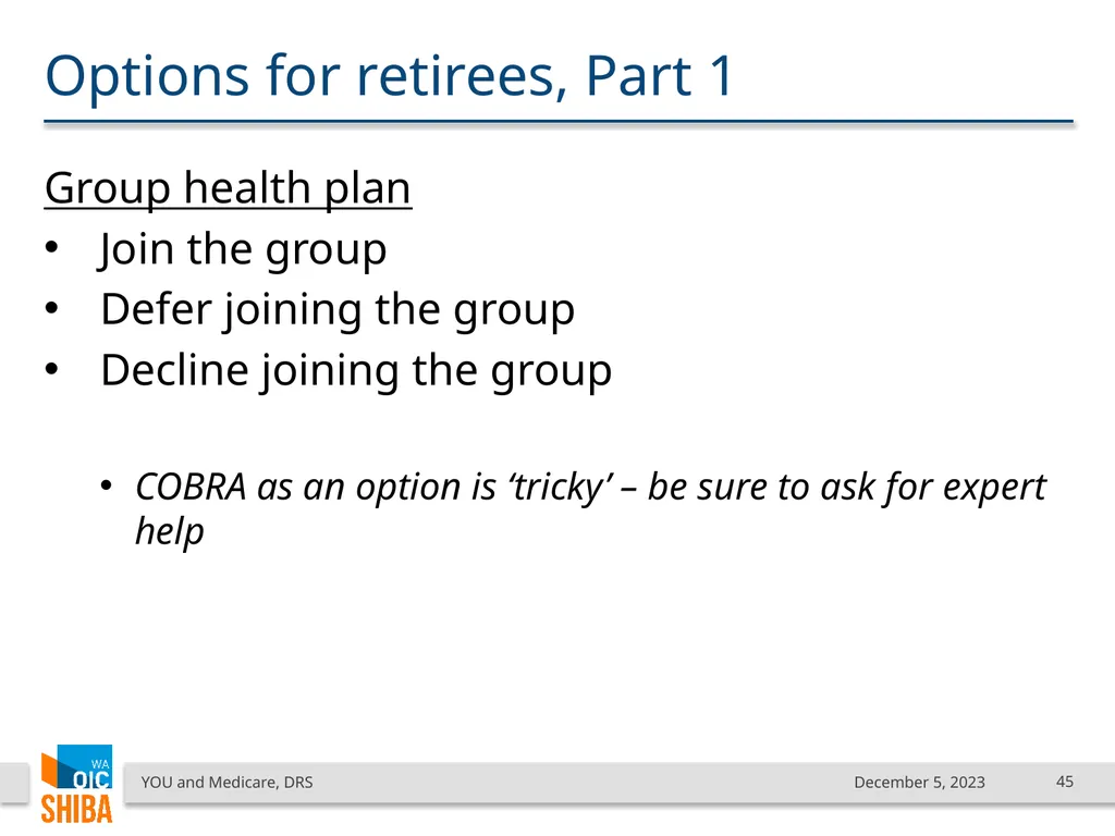 You & Medicare December 2023 SHIBA Program Manager - slide 45 of 68