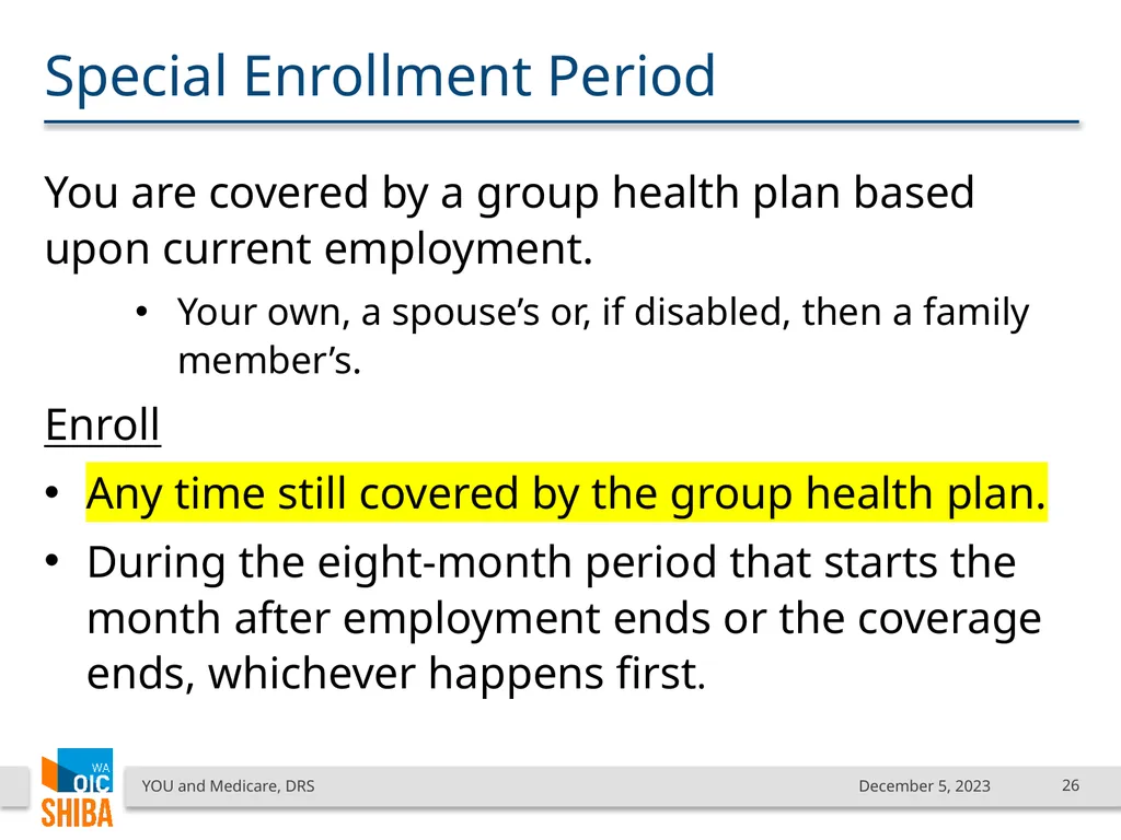 You & Medicare December 2023 SHIBA Program Manager - slide 26 of 68