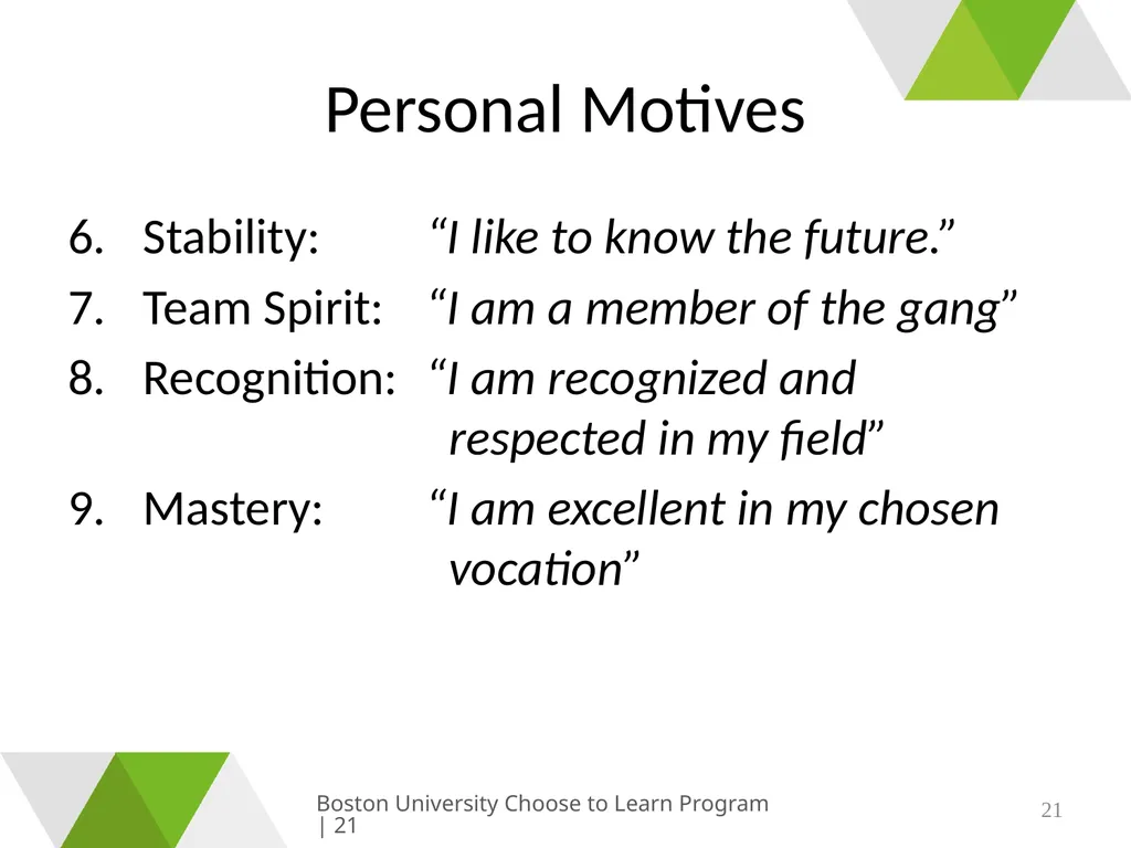 Growing & Learning Boston University Choose to - slide 21 of 26