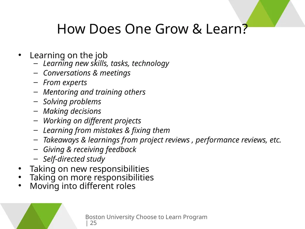 Growing & Learning Boston University Choose to - slide 25 of 26