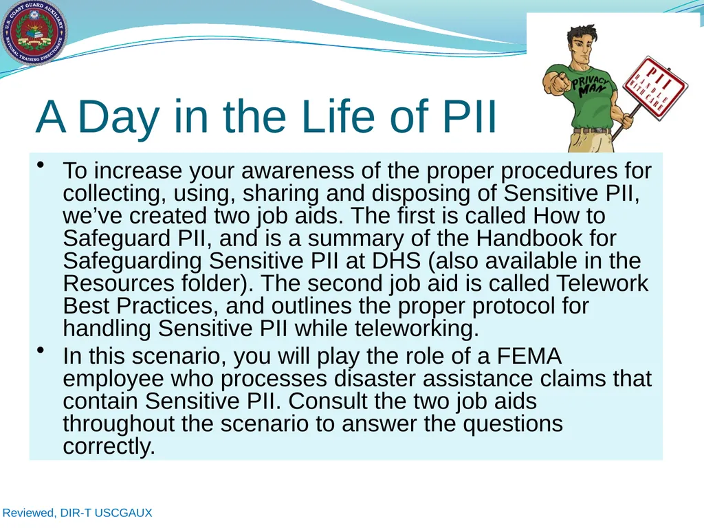 U.S. Coast Guard Auxiliary Privacy at DHS: - slide 13 of 31