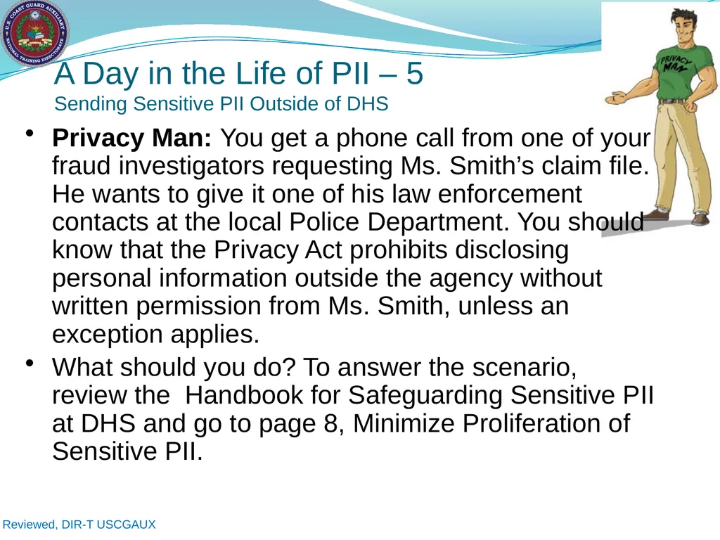 U.S. Coast Guard Auxiliary Privacy at DHS: - slide 23 of 31