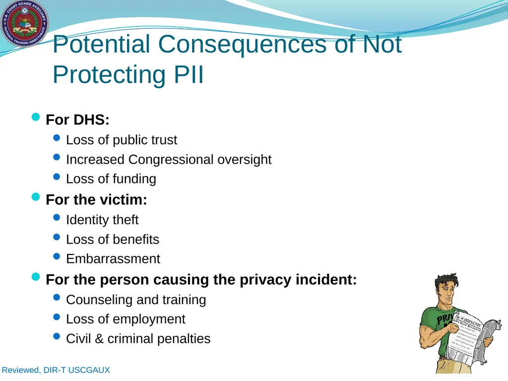U.S. Coast Guard Auxiliary Privacy at DHS: - slide 10 of 31