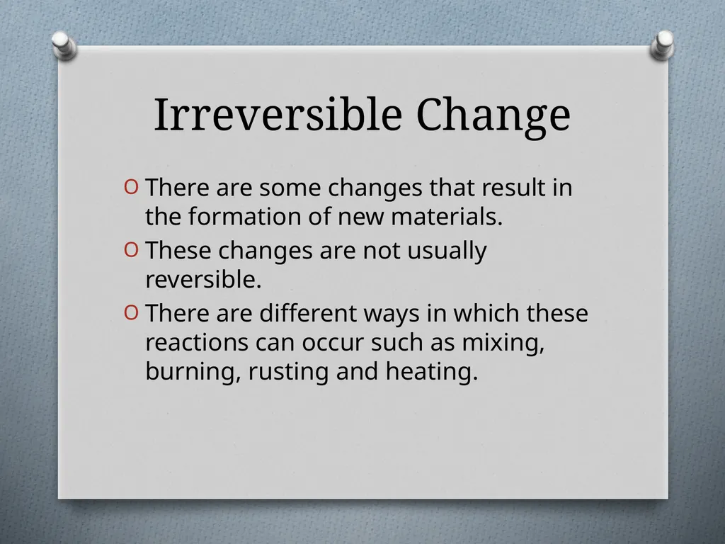 Getting a Reaction Reversible and Irreversible - slide 3 of 15
