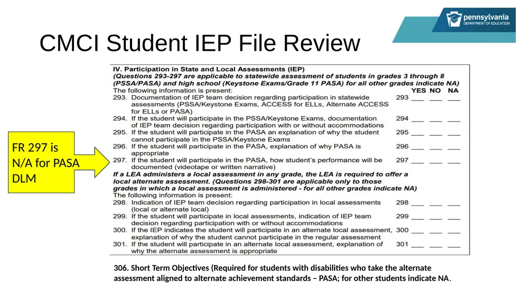 PASA Getting Ready: What Special Education - slide 27 of 48