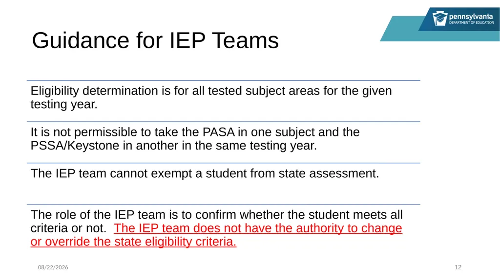 PASA Getting Ready: What Special Education - slide 12 of 48
