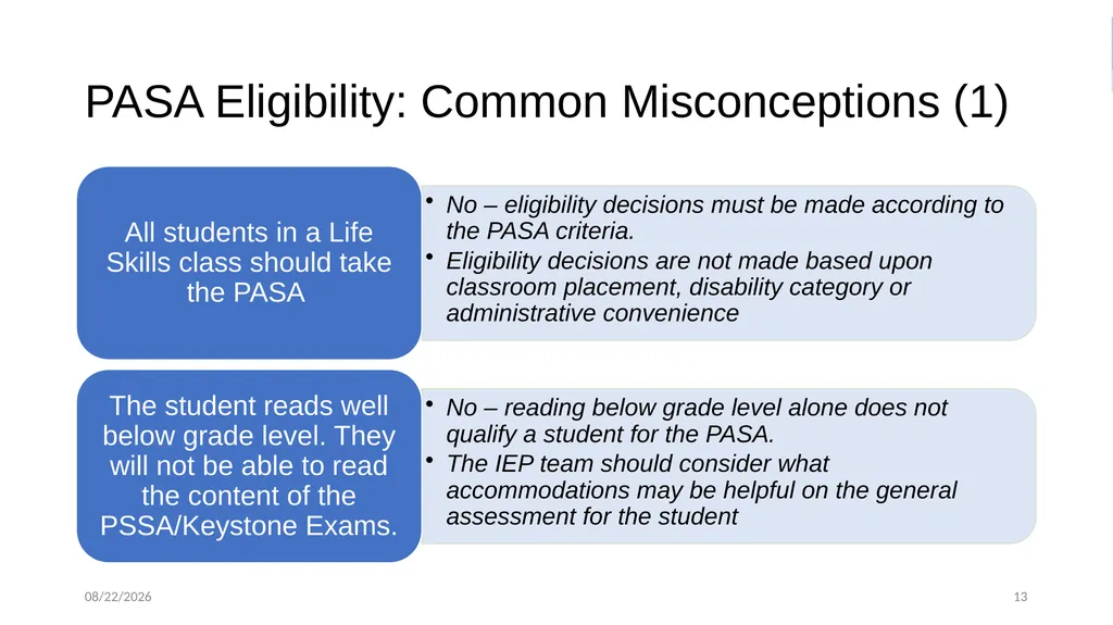 PASA Getting Ready: What Special Education - slide 13 of 48