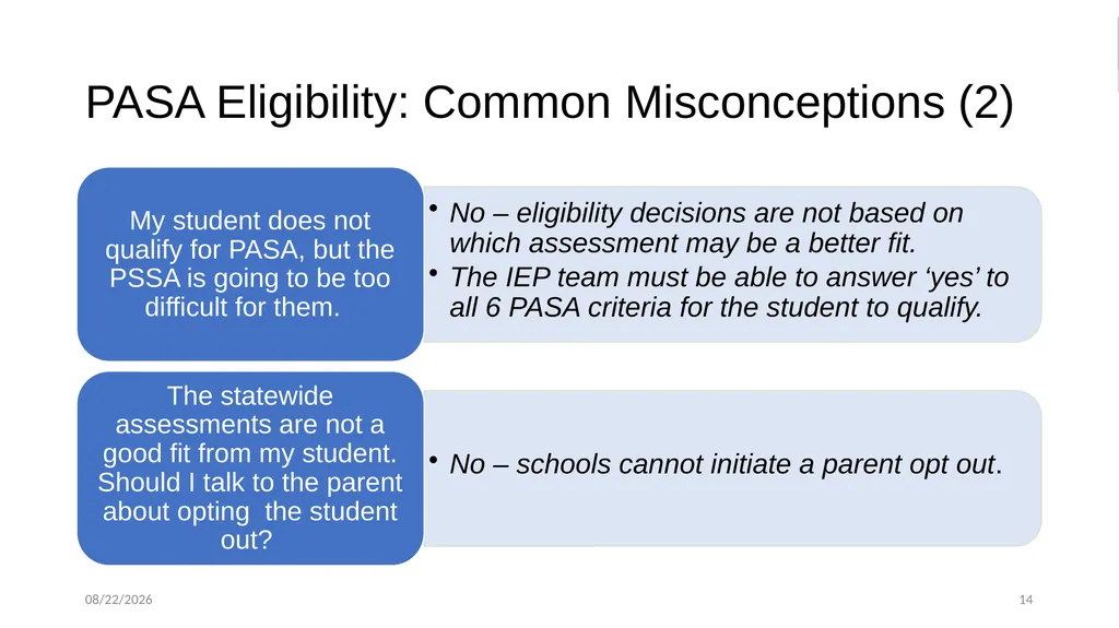 PASA Getting Ready: What Special Education - slide 14 of 48
