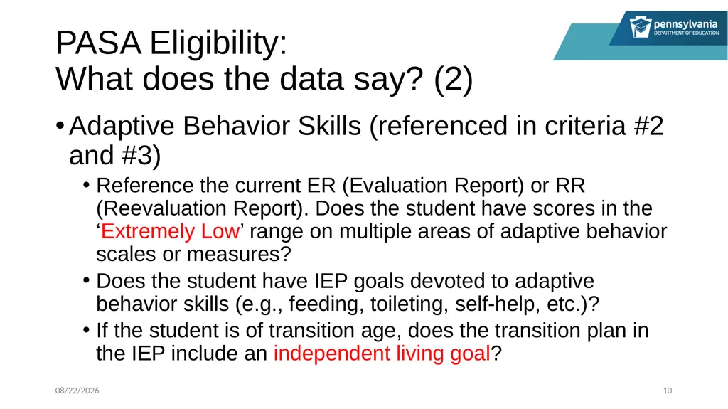 PASA Getting Ready: What Special Education - slide 10 of 48