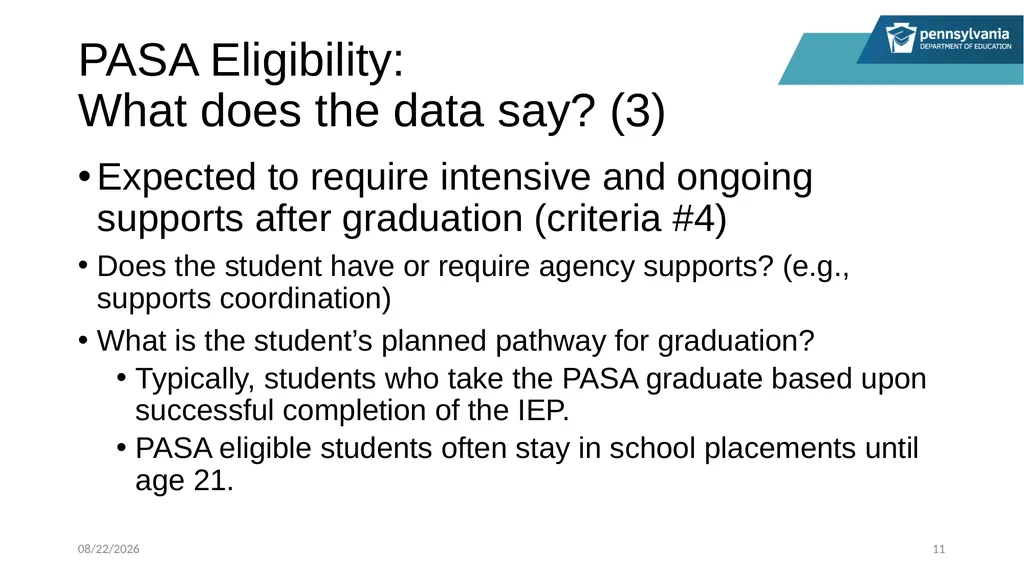 PASA Getting Ready: What Special Education - slide 11 of 48