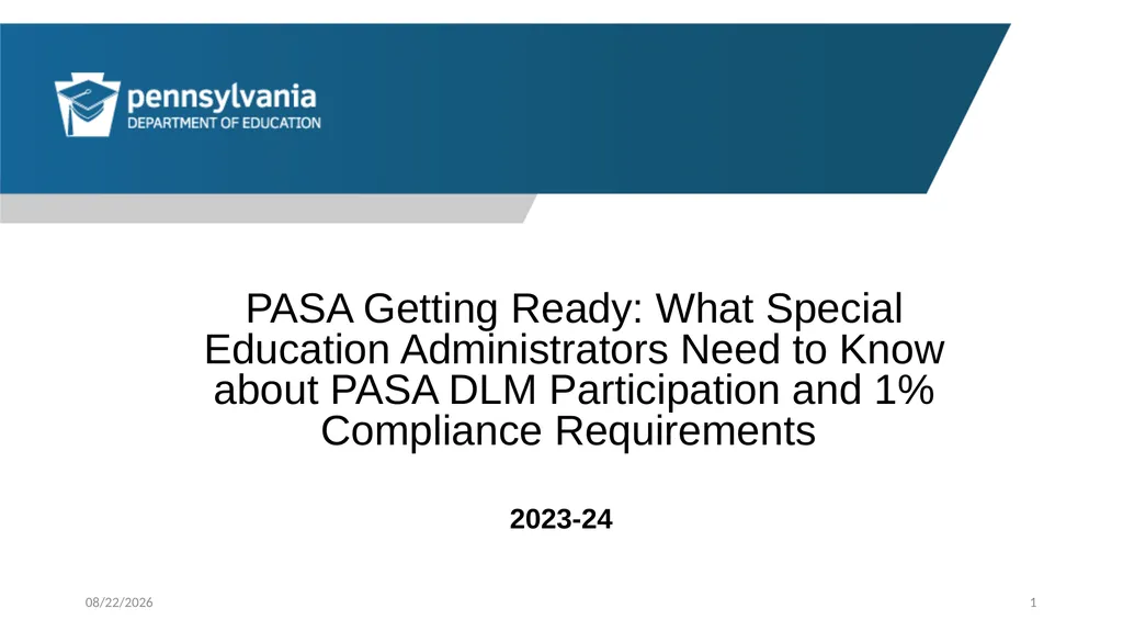 PASA Getting Ready: What Special Education - slide 1 of 48