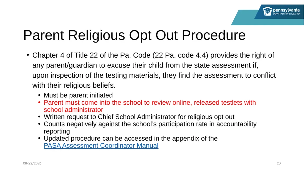 PASA Getting Ready: What Special Education - slide 20 of 48