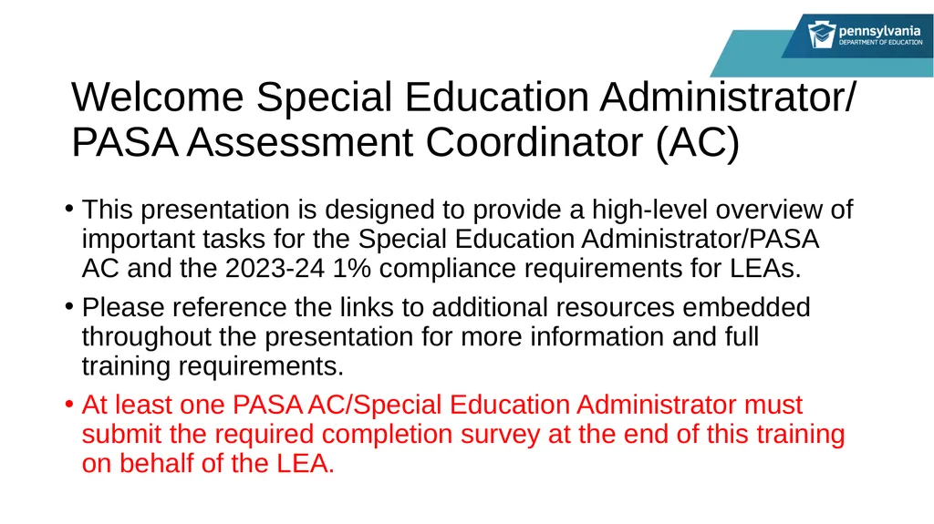PASA Getting Ready: What Special Education - slide 2 of 48