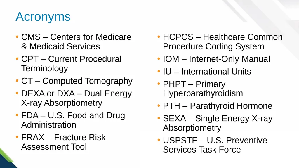 Medicare Preventive Services for Bone Mass - slide 3 of 32