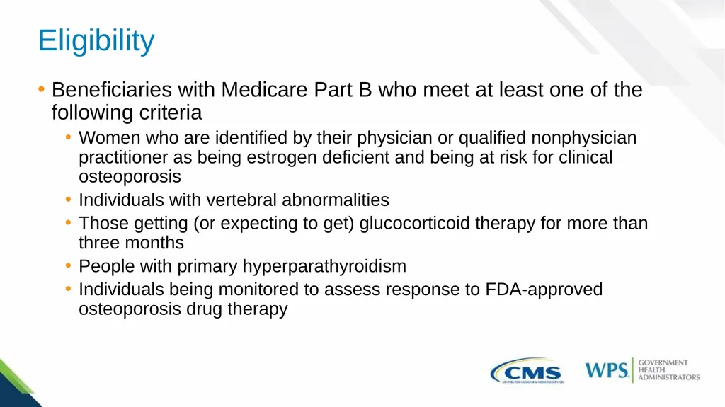 Medicare Preventive Services for Bone Mass - slide 24 of 32