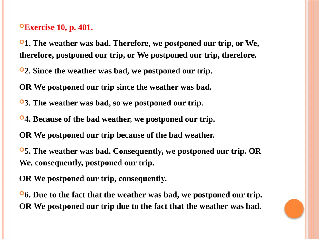 Connectives That Express Cause and Effect, - slide 16 of 45