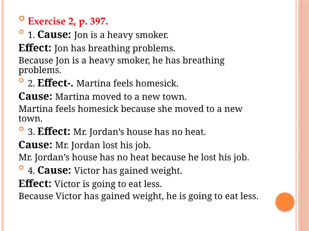 Connectives That Express Cause and Effect, - slide 4 of 45
