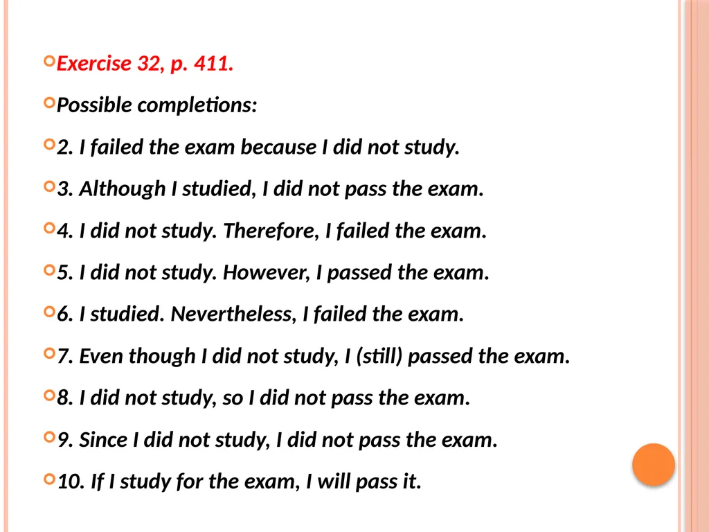 Connectives That Express Cause and Effect, - slide 42 of 45