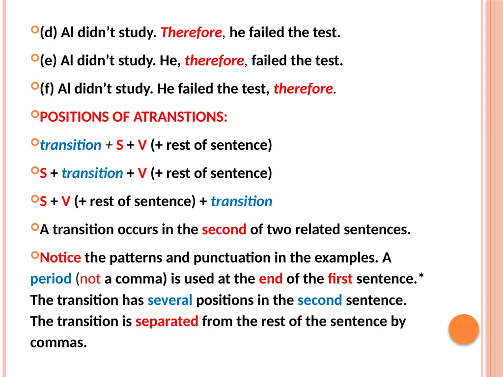 Connectives That Express Cause and Effect, - slide 7 of 45