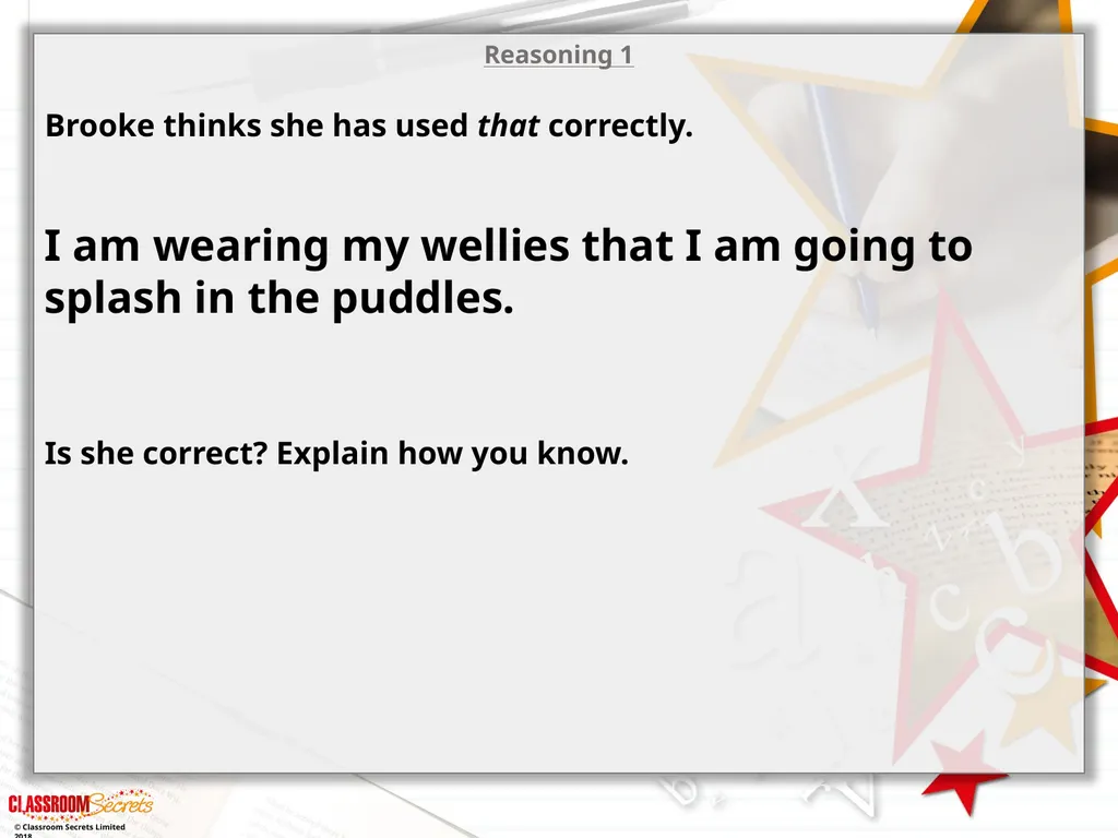 Year 2 - Conjunctions Using ‘because’ and ‘that’ © - slide 16 of 18