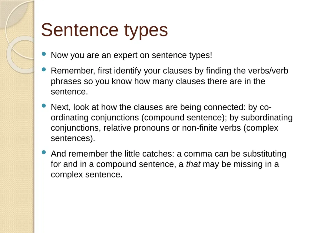 Understanding Sentence Types Information for - slide 25 of 28