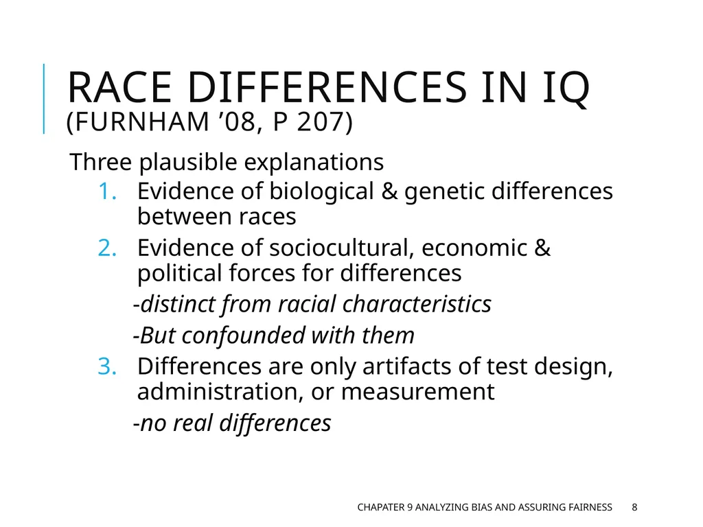Chapter 9 Analyzing Bias and Assuring Fairness - slide 8 of 17