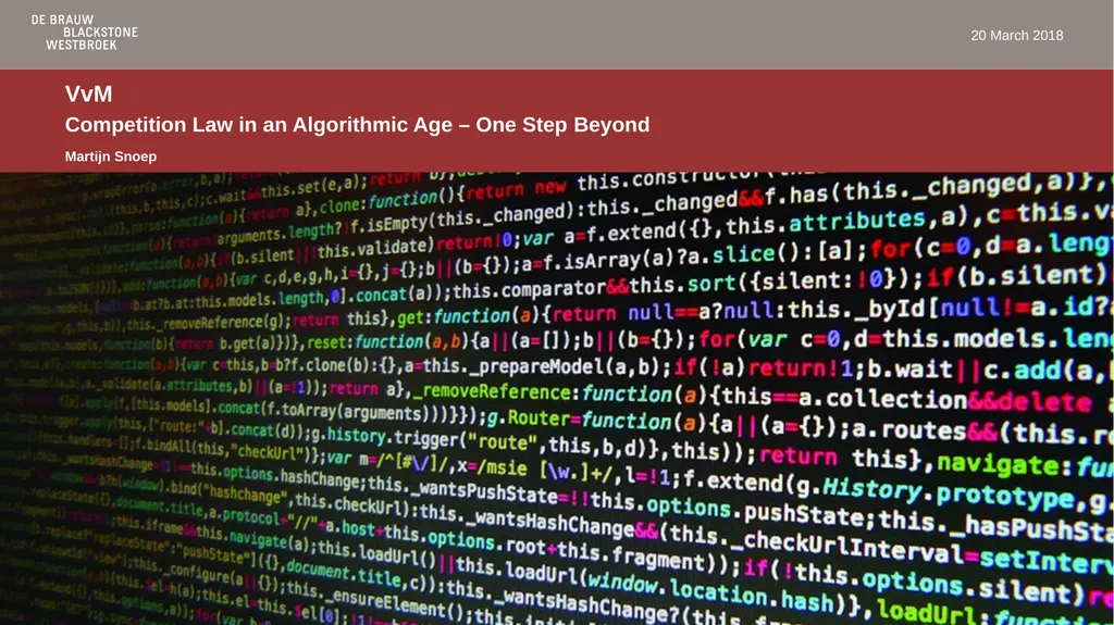 VvM Competition Law in an Algorithmic Age – One - slide 1 of 26