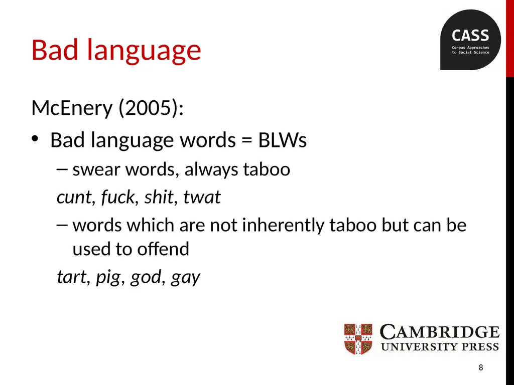 FUCK in spoken British English revisited with the - slide 8 of 25