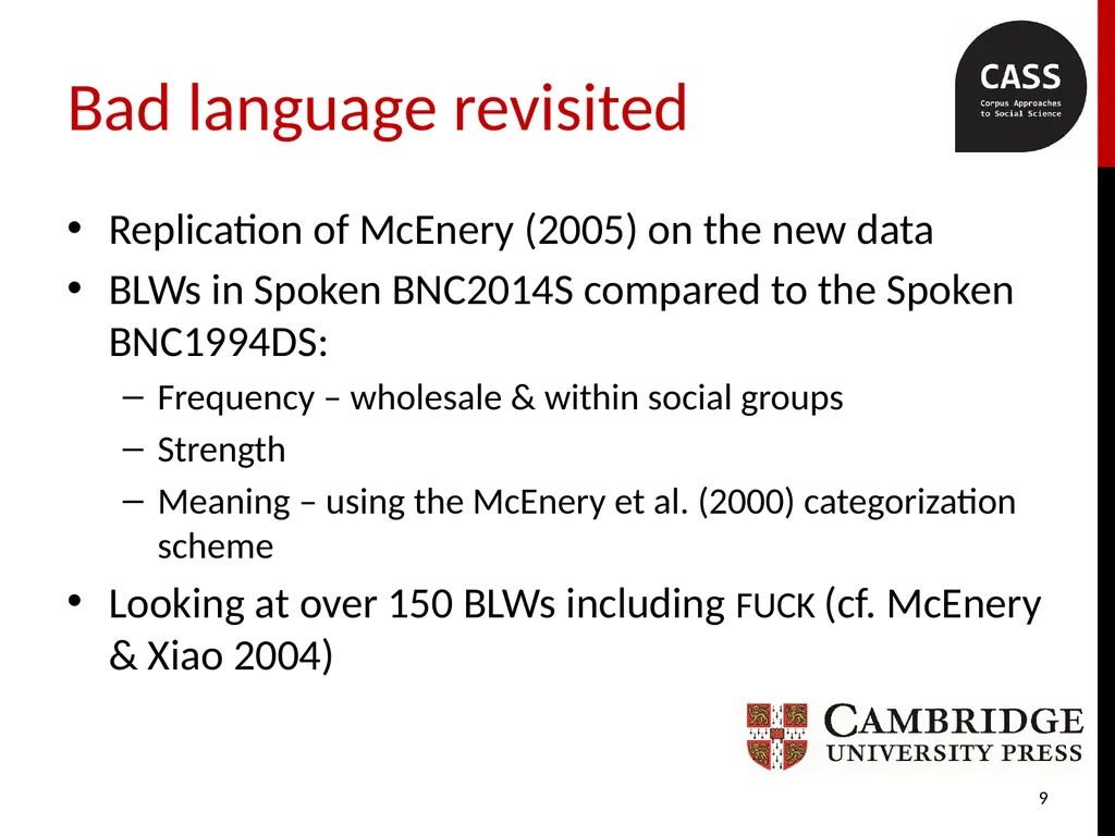 FUCK in spoken British English revisited with the - slide 9 of 25