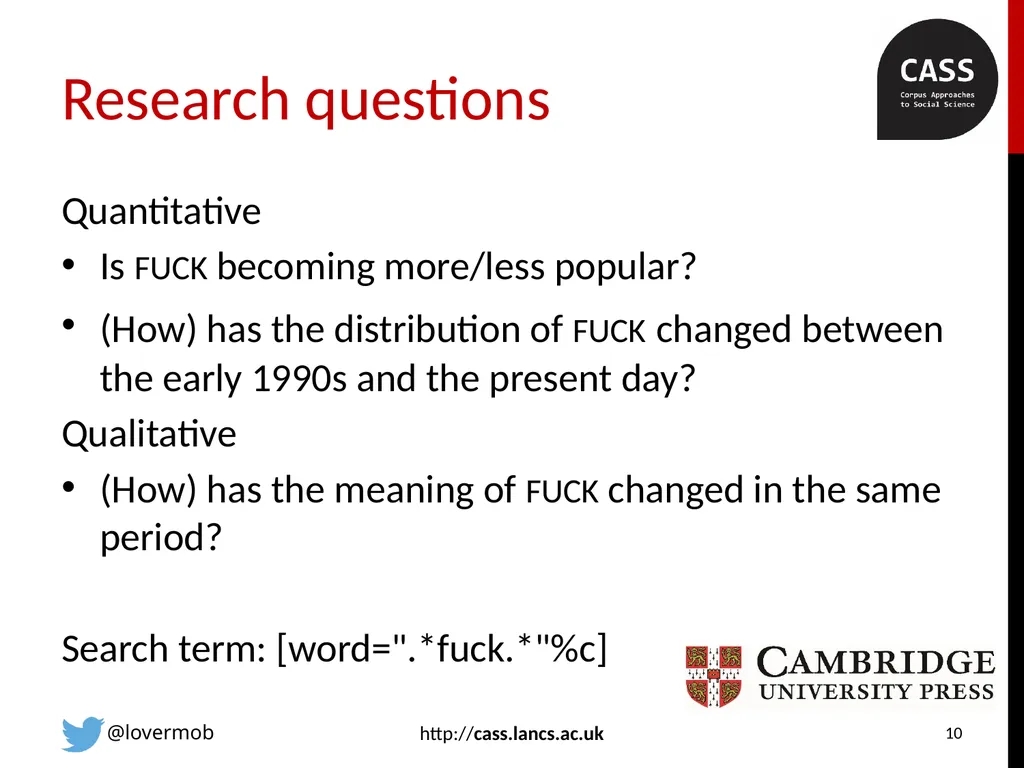 FUCK in spoken British English revisited with the - slide 10 of 25