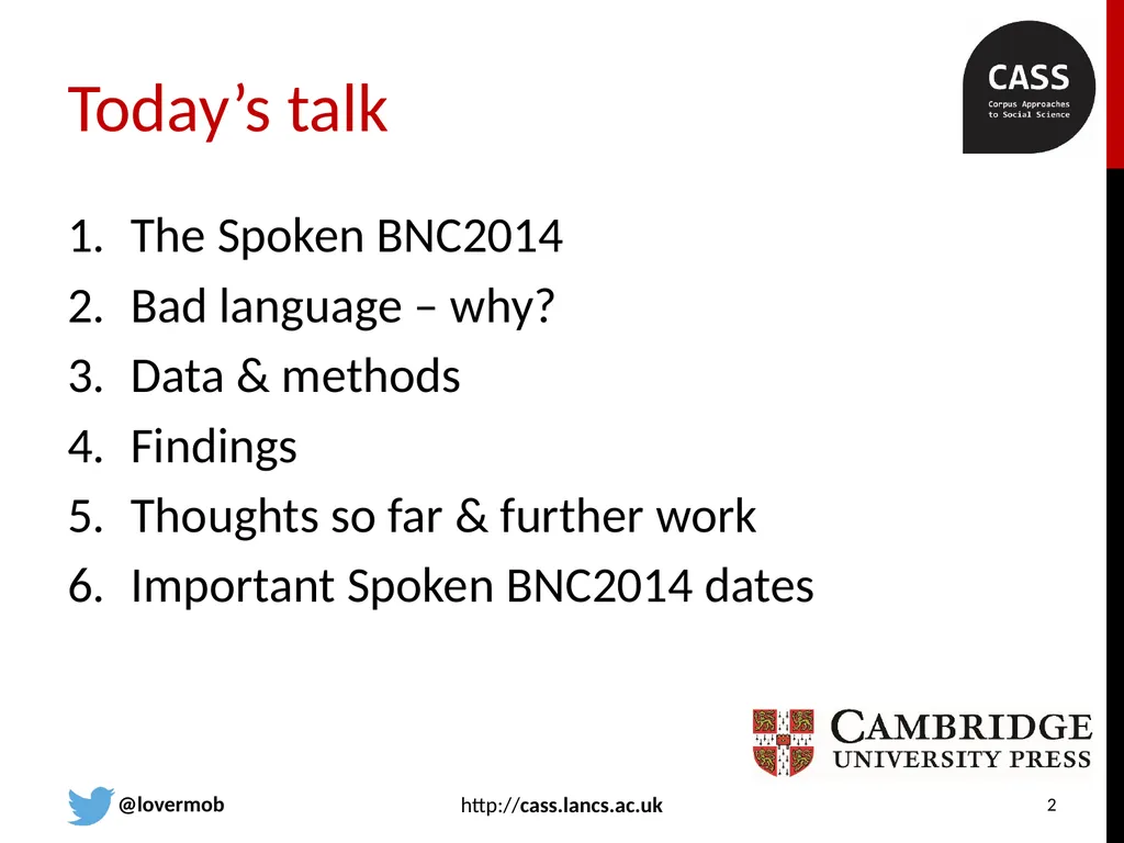 FUCK in spoken British English revisited with the - slide 2 of 25
