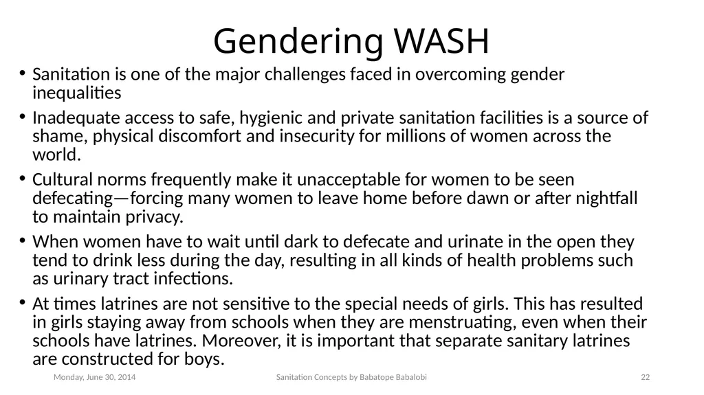 Sanitation concepts Capacity Building workshop for - slide 22 of 25