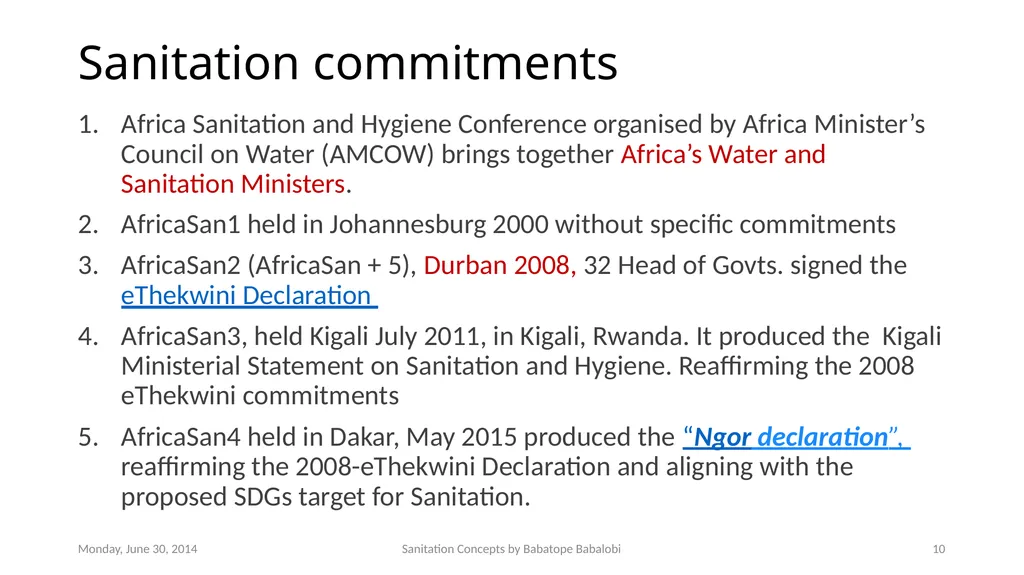 Sanitation concepts Capacity Building workshop for - slide 10 of 25