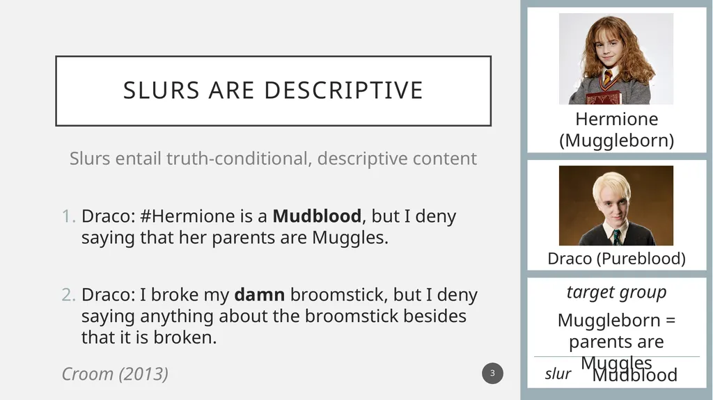 You called her a what?! Experimental evidence for - slide 3 of 45