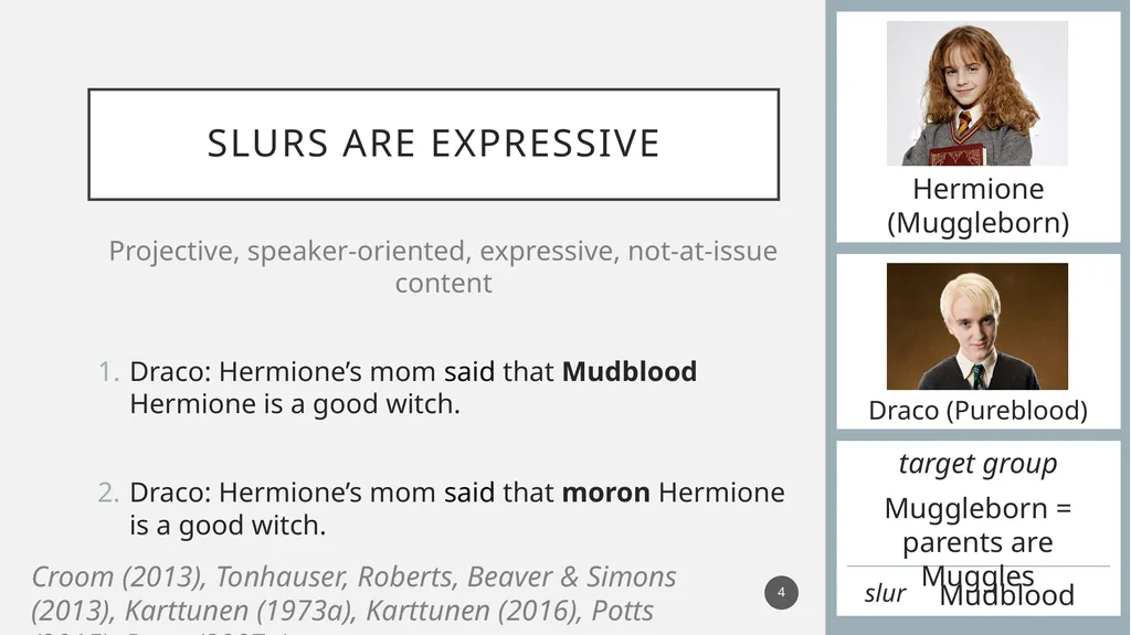 You called her a what?! Experimental evidence for - slide 4 of 45