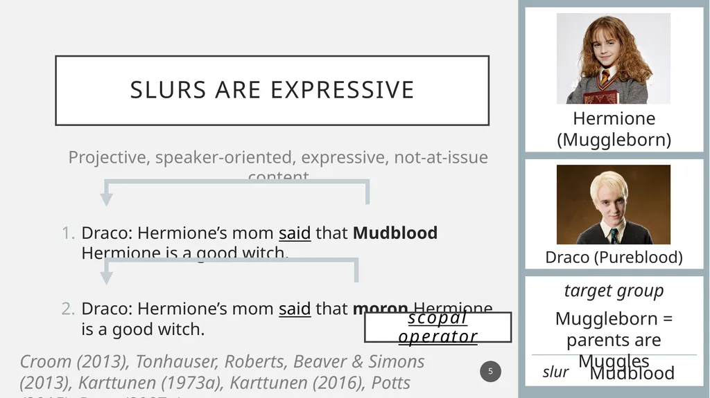 You called her a what?! Experimental evidence for - slide 5 of 45