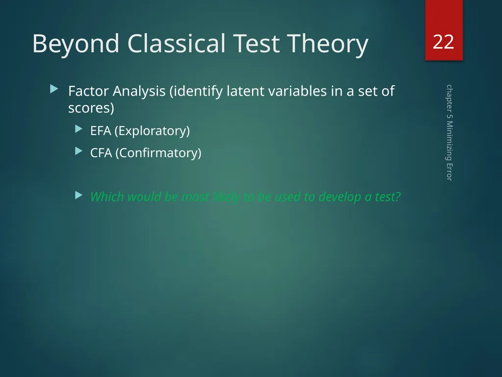 Part II Knowing How to Assess Chapter 5 Minimizing - slide 22 of 25