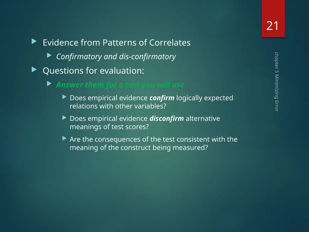 Part II Knowing How to Assess Chapter 5 Minimizing - slide 21 of 25