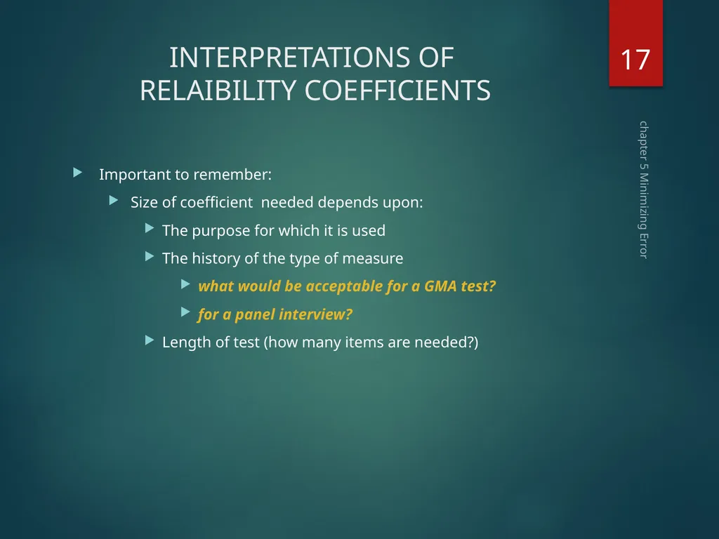 Part II Knowing How to Assess Chapter 5 Minimizing - slide 17 of 25