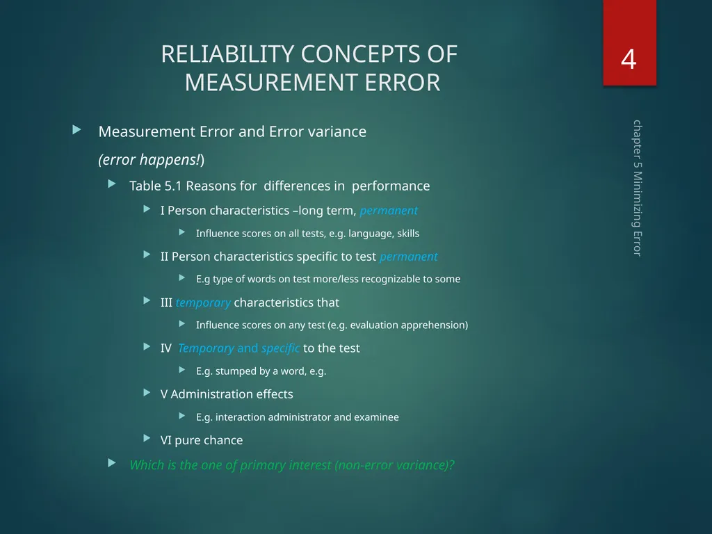 Part II Knowing How to Assess Chapter 5 Minimizing - slide 4 of 25