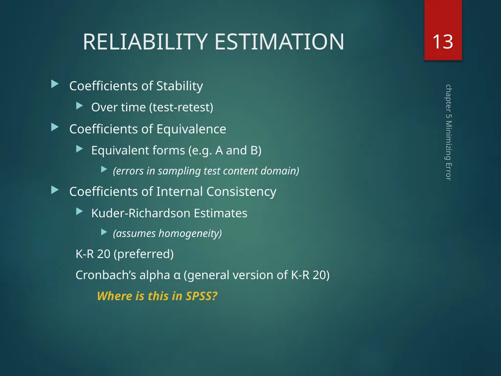 Part II Knowing How to Assess Chapter 5 Minimizing - slide 13 of 25