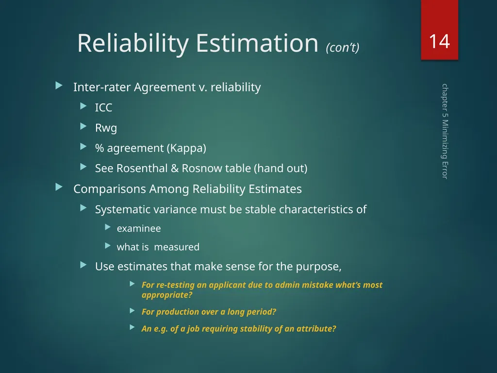 Part II Knowing How to Assess Chapter 5 Minimizing - slide 14 of 25