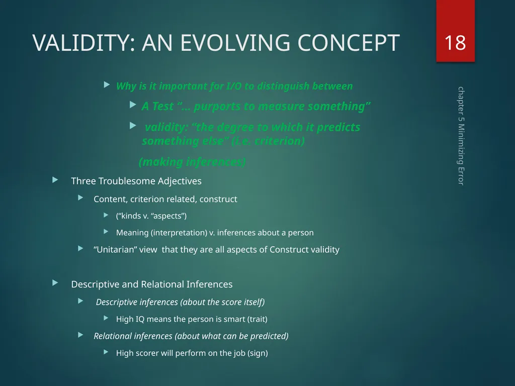 Part II Knowing How to Assess Chapter 5 Minimizing - slide 18 of 25