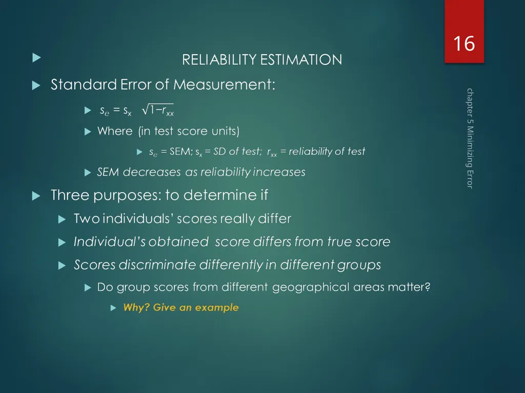 Part II Knowing How to Assess Chapter 5 Minimizing - slide 16 of 25