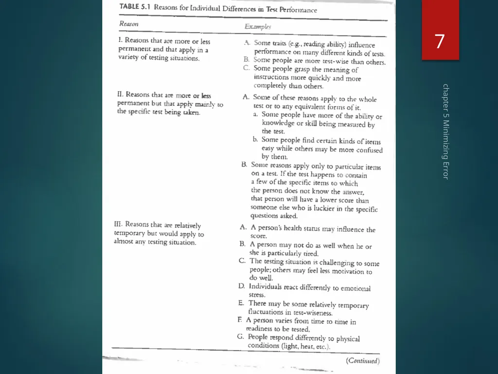 Part II Knowing How to Assess Chapter 5 Minimizing - slide 7 of 25
