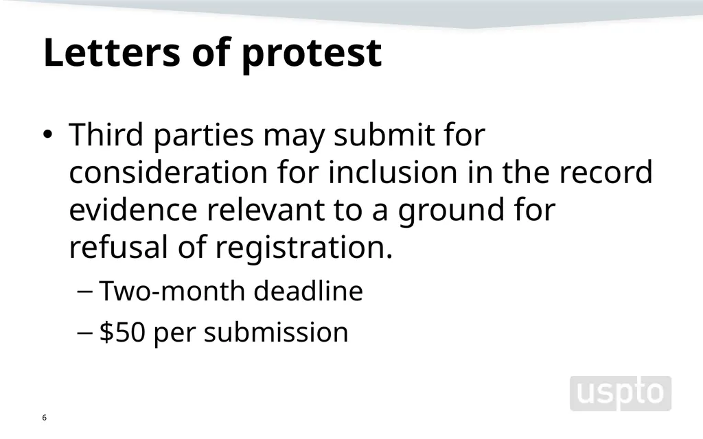 Trademark Modernization Act (TMA) Amy Cotton - slide 6 of 16